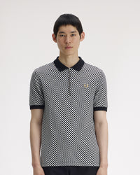 Fred Perry Chequerboard Polo Shirt - Black