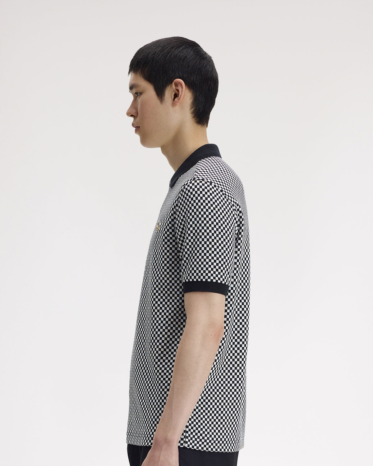 Fred Perry Chequerboard Polo Shirt - Black