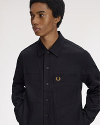 Fred Perry Twill Overshirt - Black