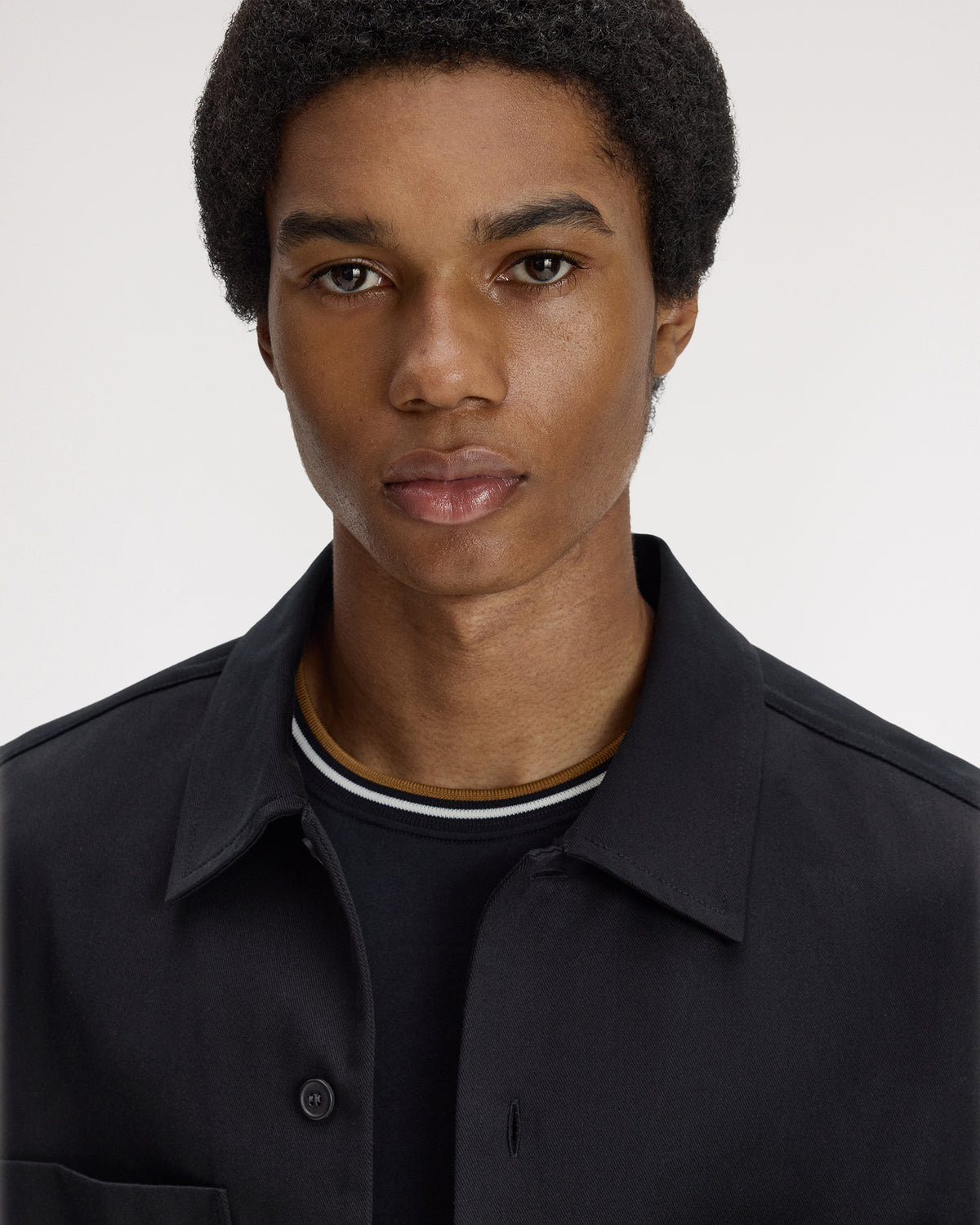 Fred Perry Twill Overshirt - Black