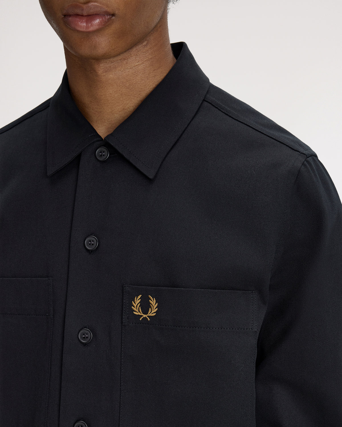 Fred Perry Twill Overshirt - Black