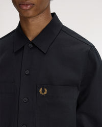 Fred Perry Twill Overshirt - Black