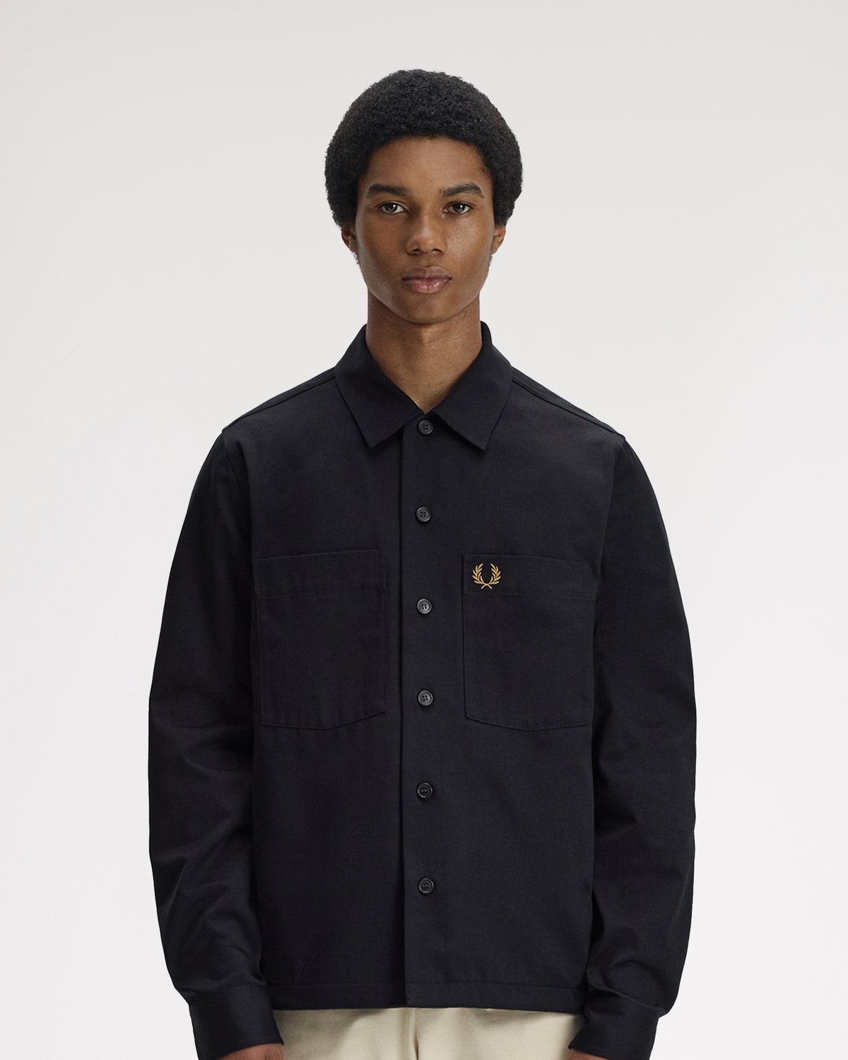 Fred Perry Twill Overshirt - Black