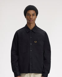 Fred Perry Twill Overshirt - Black