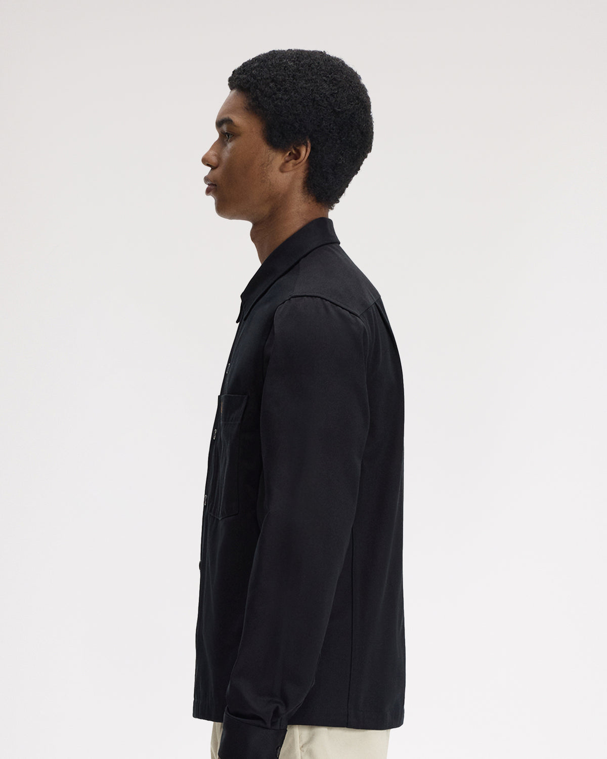 Fred Perry Twill Overshirt - Black