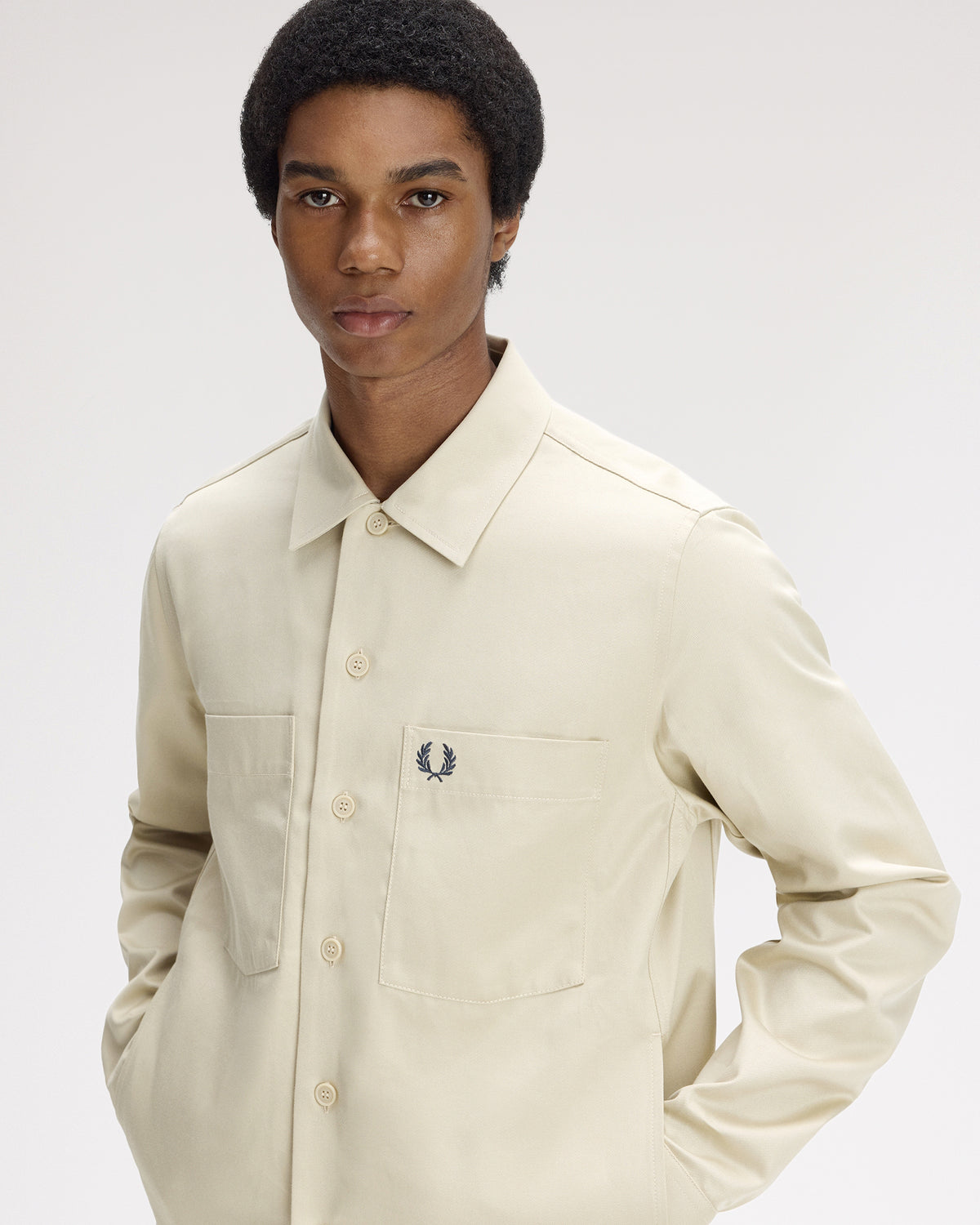 Fred Perry Twill Overshirt - Oatmeal
