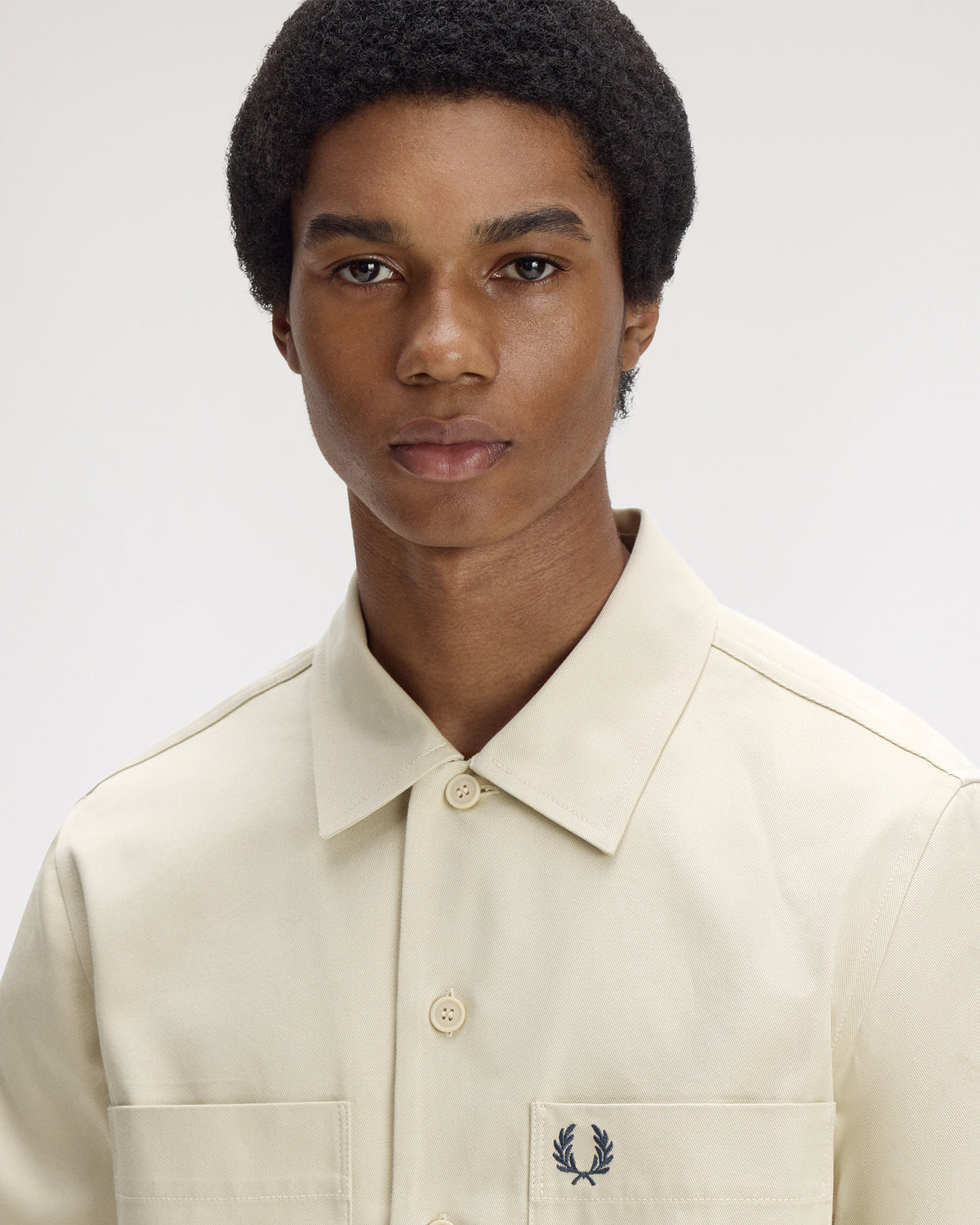 Fred Perry Twill Overshirt - Oatmeal