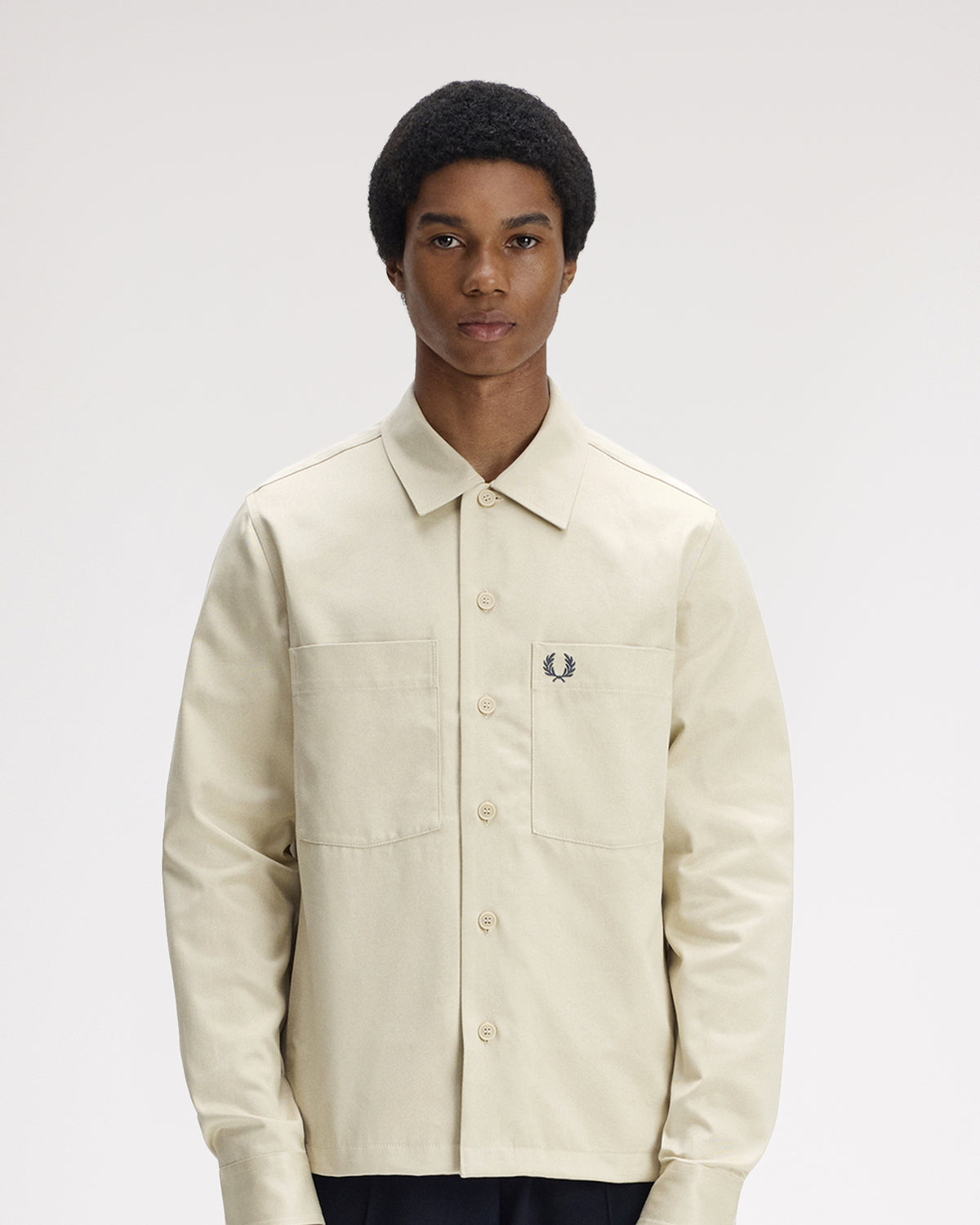 Fred Perry Twill Overshirt - Oatmeal
