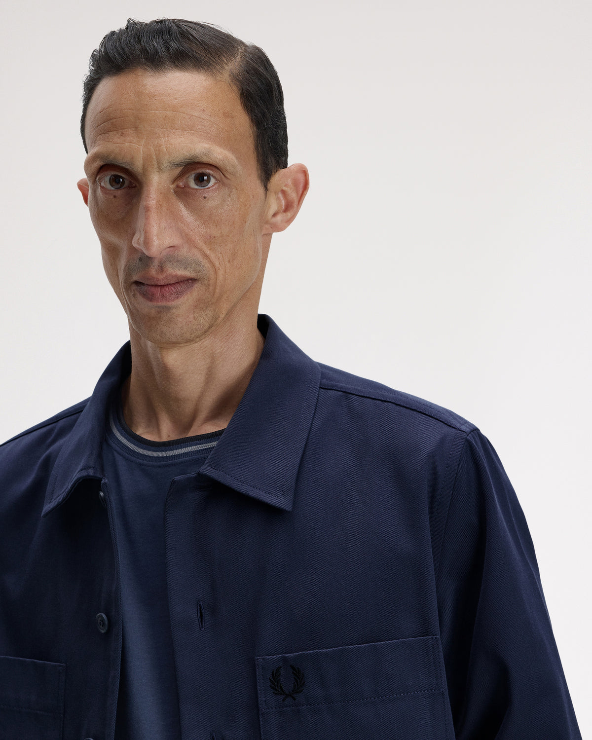 Fred Perry Twill Overshirt - Dark Airforce