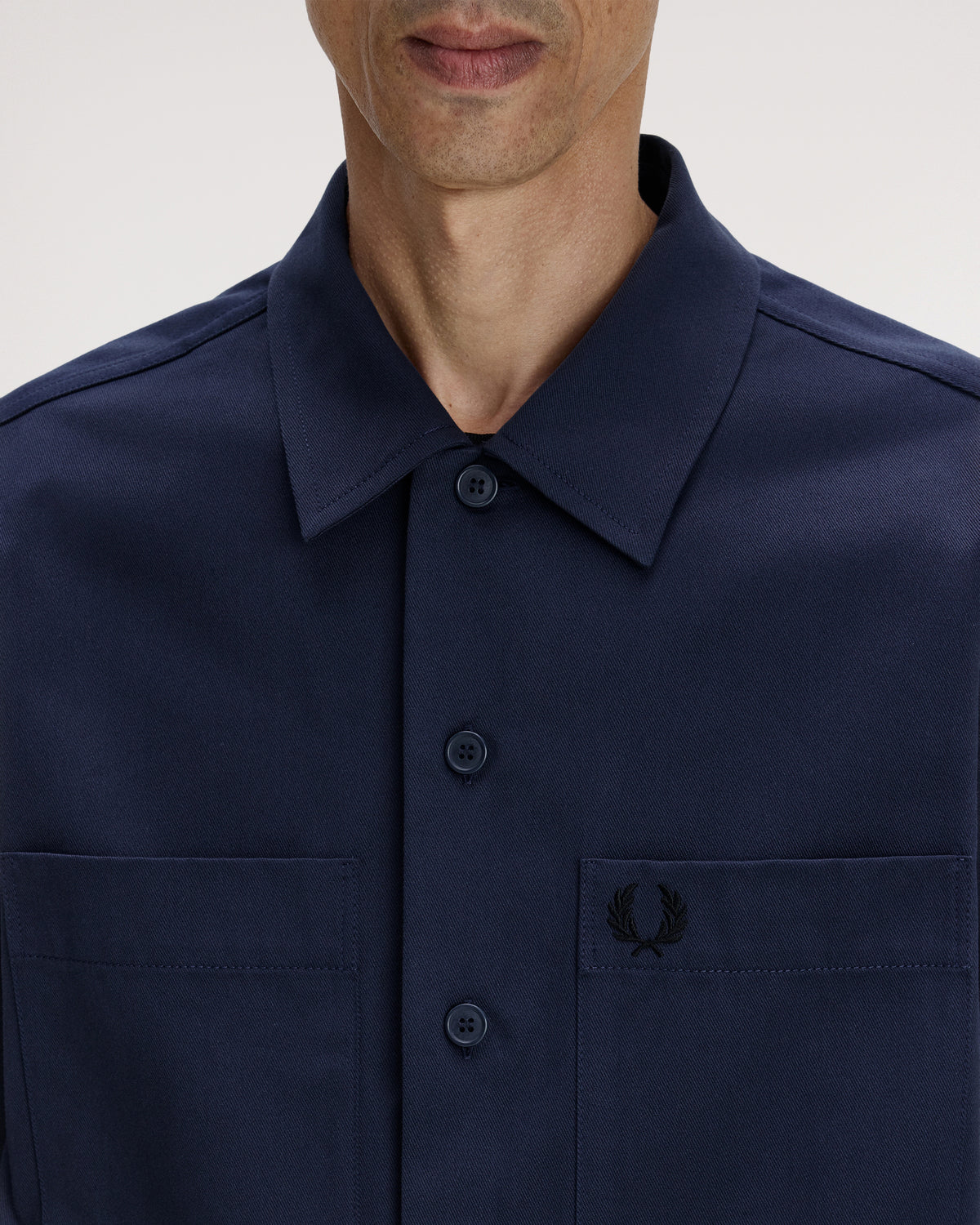 Fred Perry Twill Overshirt - Dark Airforce