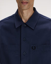 Fred Perry Twill Overshirt - Dark Airforce