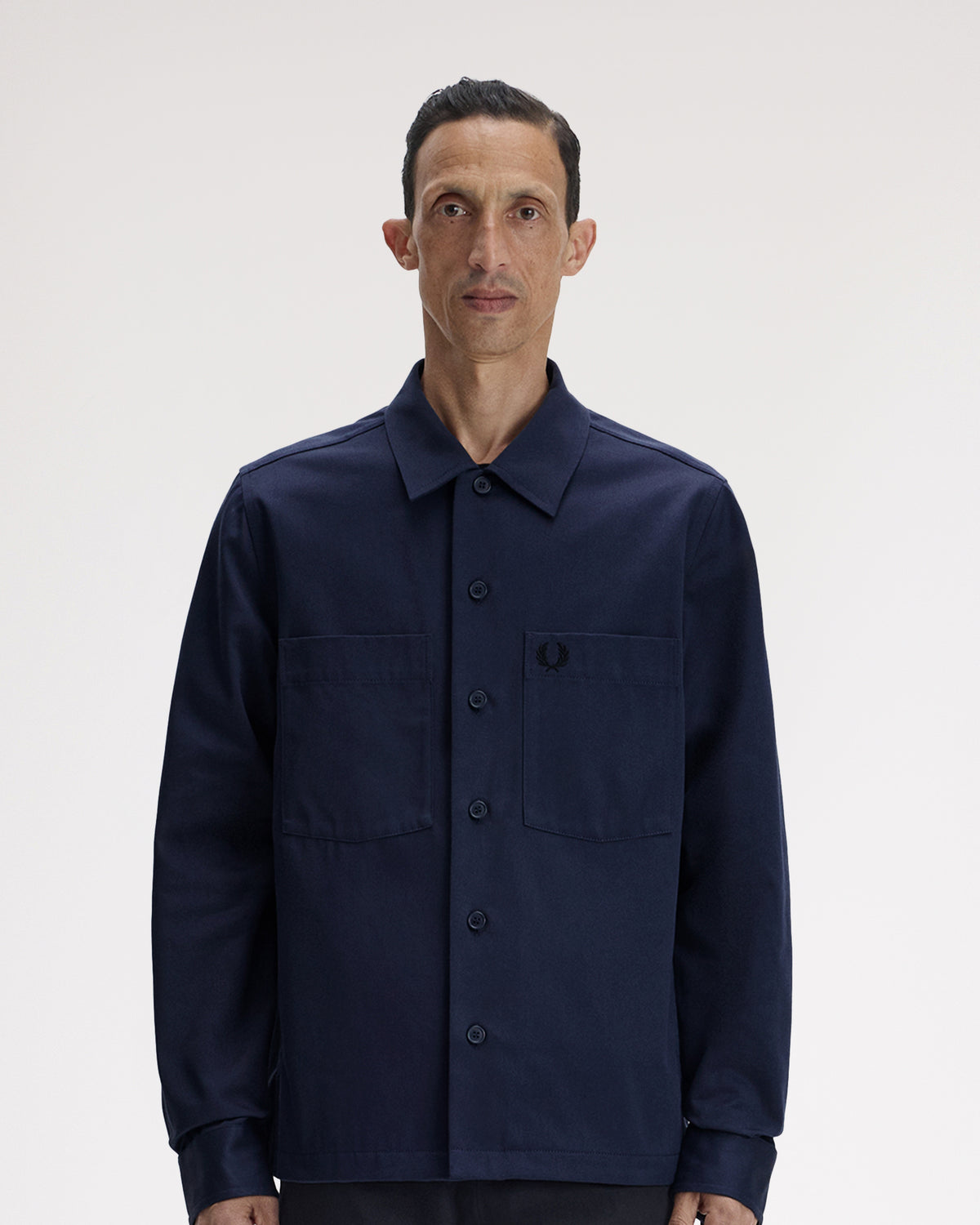 Fred Perry Twill Overshirt - Dark Airforce
