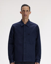 Fred Perry Twill Overshirt - Dark Airforce
