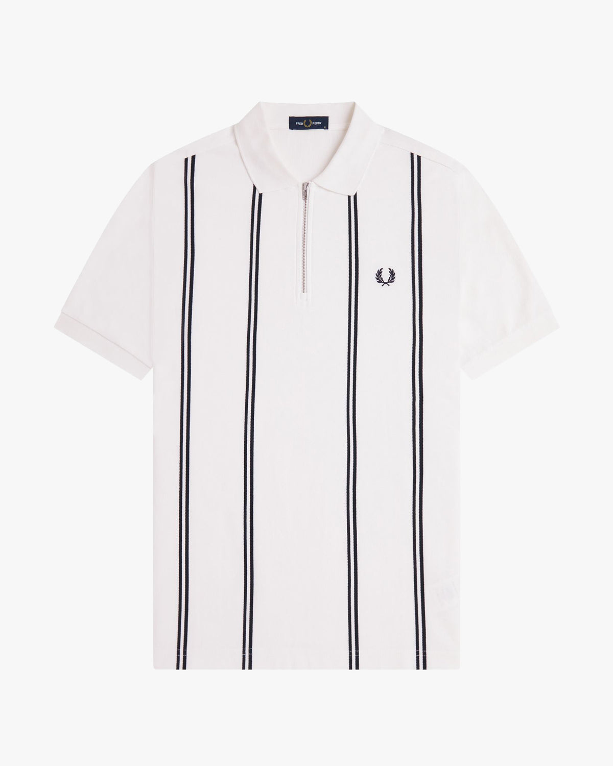 Fred Perry Vertical Stripe Polo Shirt - Snow White