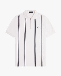 Fred Perry Vertical Stripe Polo Shirt - Snow White