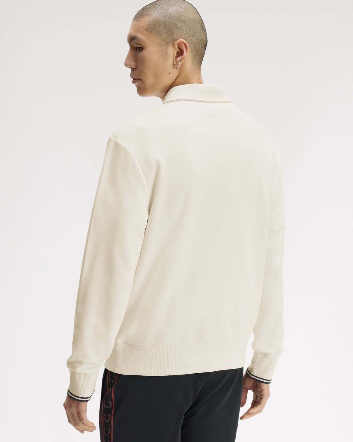 Fred Perry Half Zip Collared Sweat - Ecru