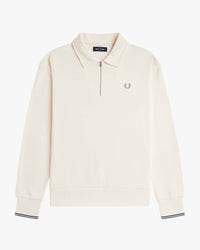 Fred Perry Half Zip Collared Sweat - Ecru