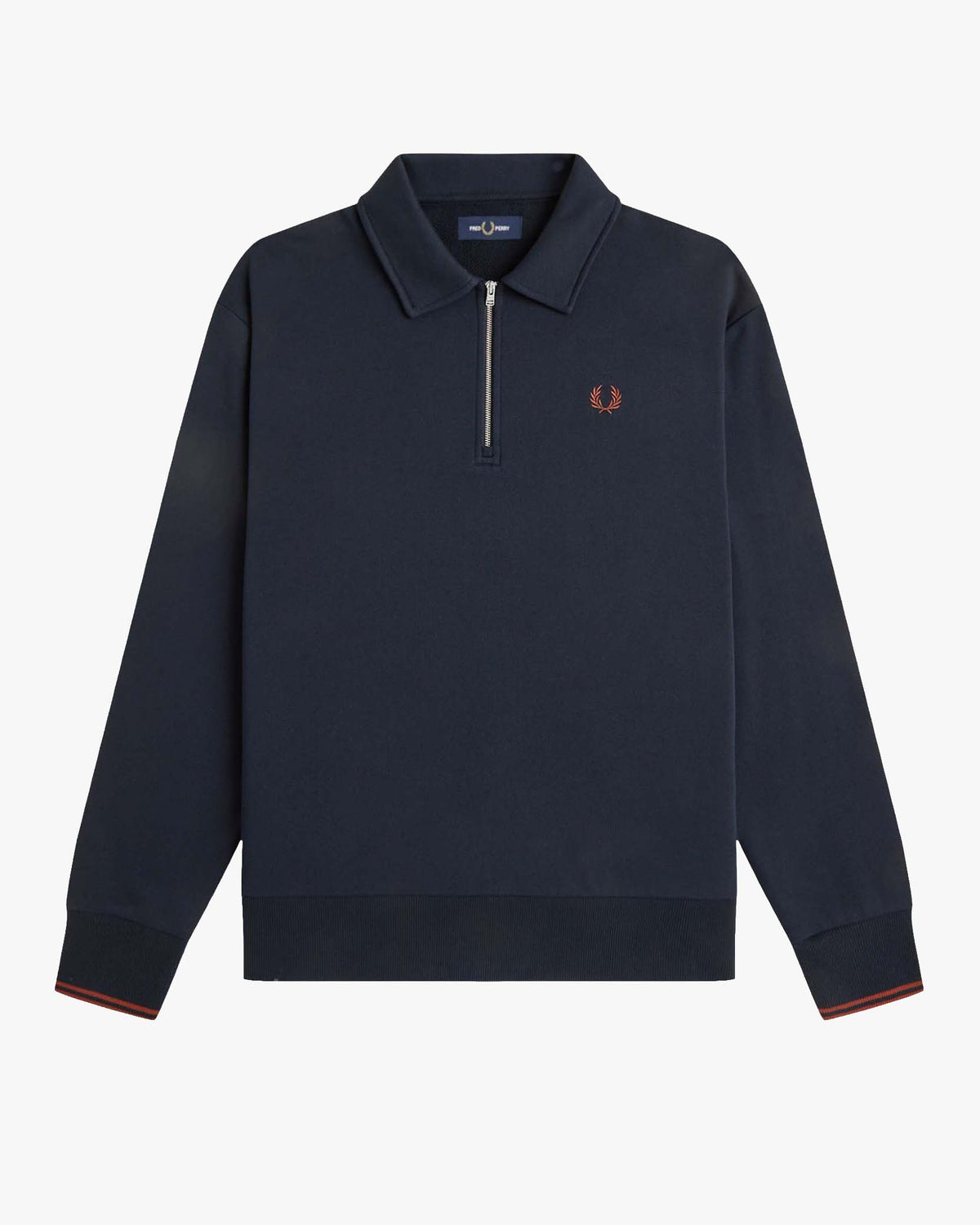 Fred Perry Half Zip Collared Sweat - Navy