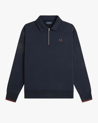 Fred Perry Half Zip Collared Sweat - Navy