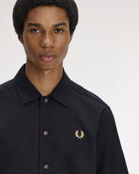 Fred Perry Basket Weave Beach Shirt - Black