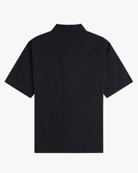 Fred Perry Basket Weave Beach Shirt - Black