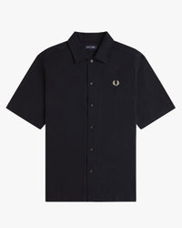 Fred Perry Basket Weave Beach Shirt - Black