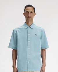 Fred Perry Pocket Detail S/S Shirt - Stockport Blue
