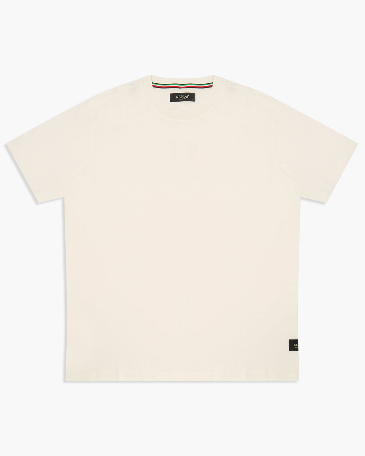 Replay Crew Neck Tee - Natural White | Replay T Shirts | JEANSTORE