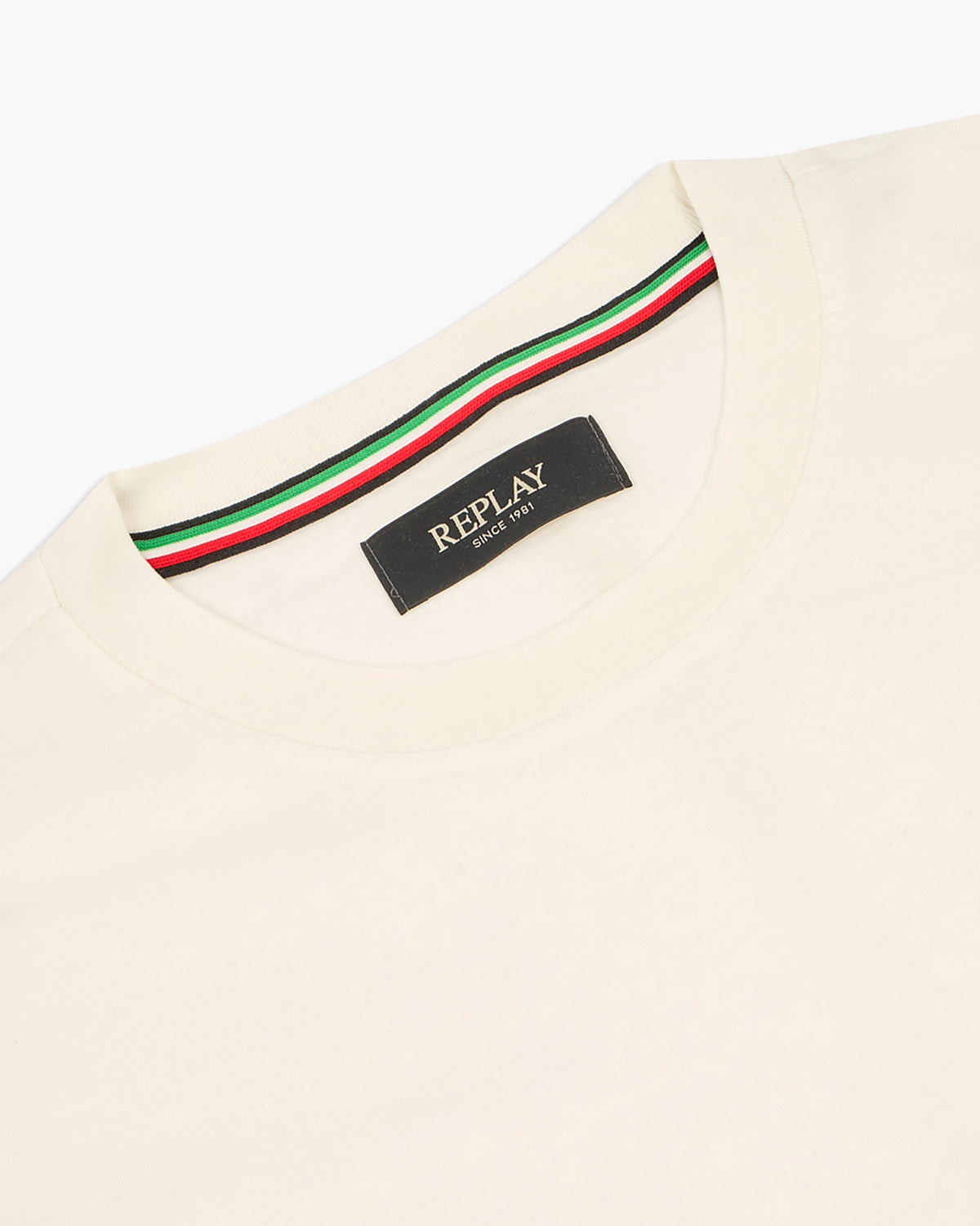 Replay Crew Neck Tee - Natural White | Replay T Shirts | JEANSTORE