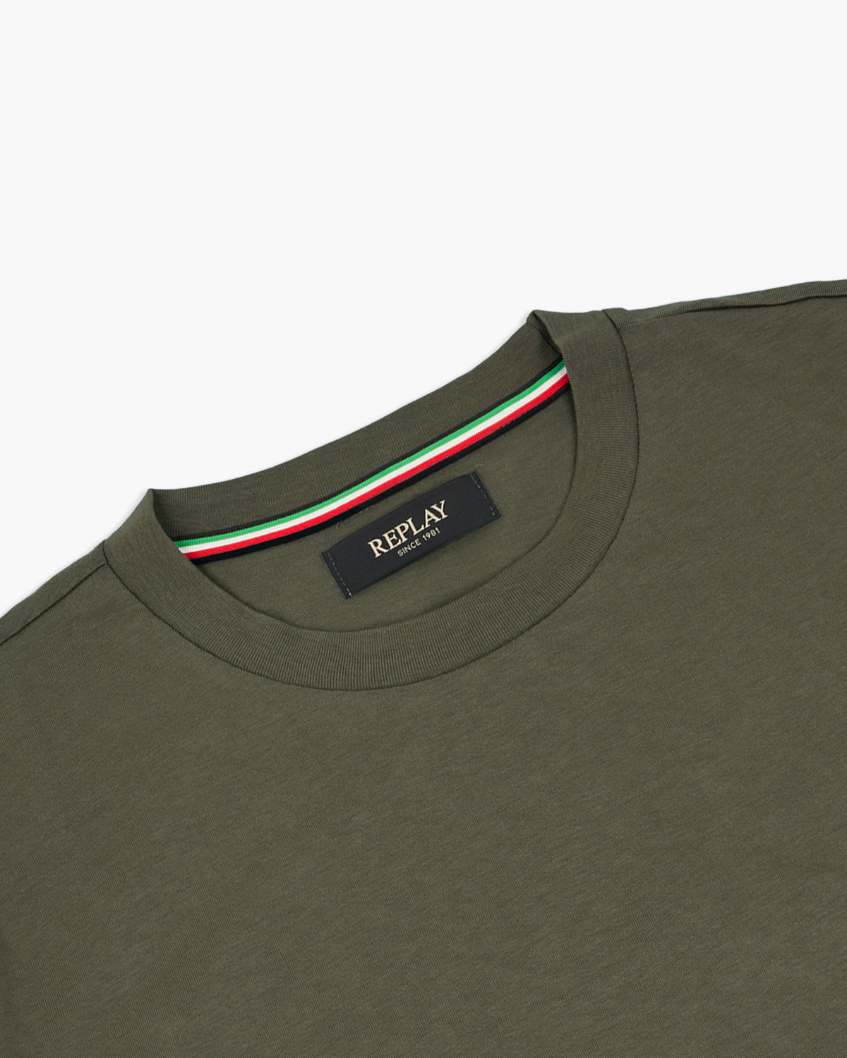 Replay Crew Neck Tee - Mud Green | Replay T Shirts | JEANSTORE