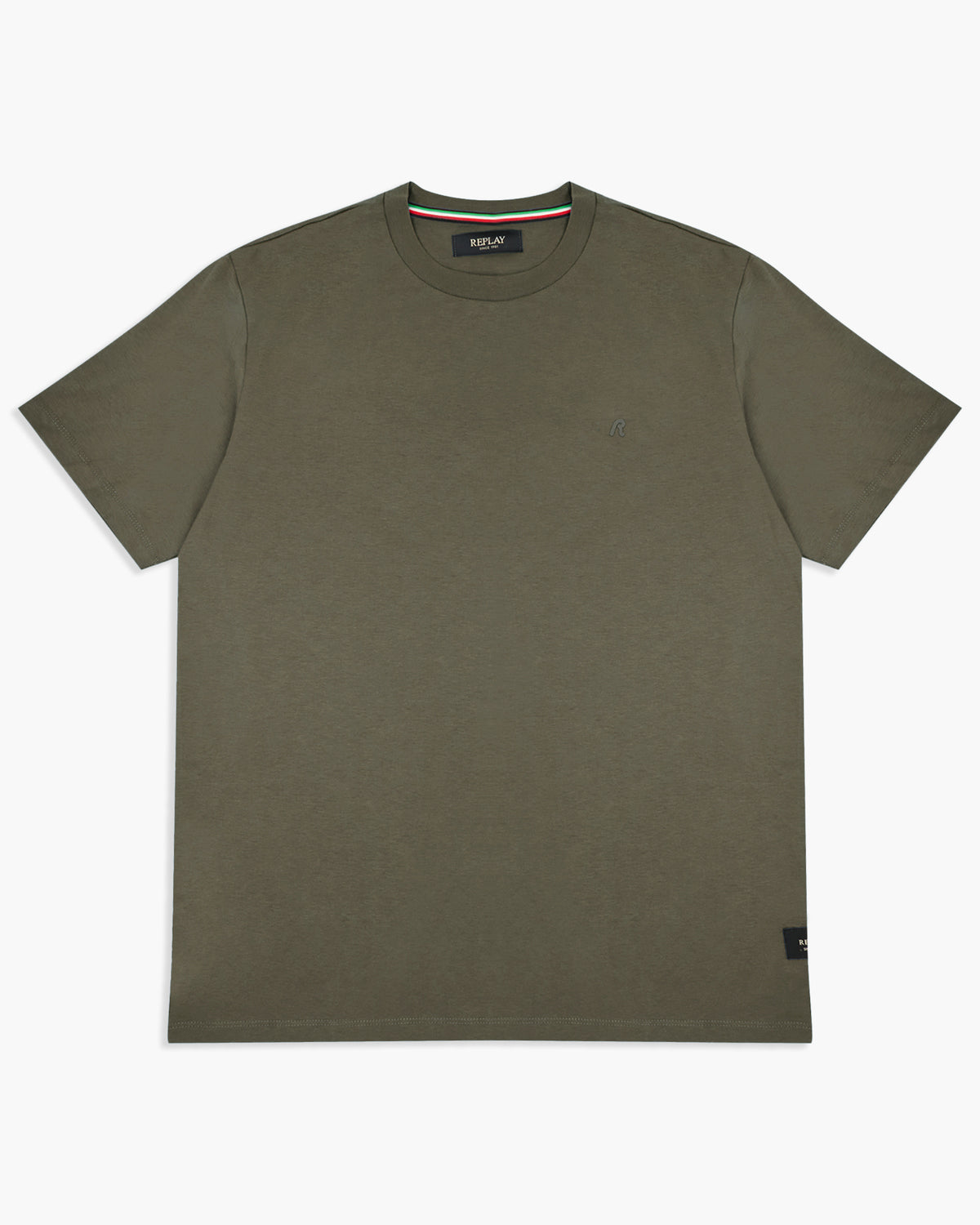 Replay Crew Neck Tee - Mud Green | Replay T Shirts | JEANSTORE