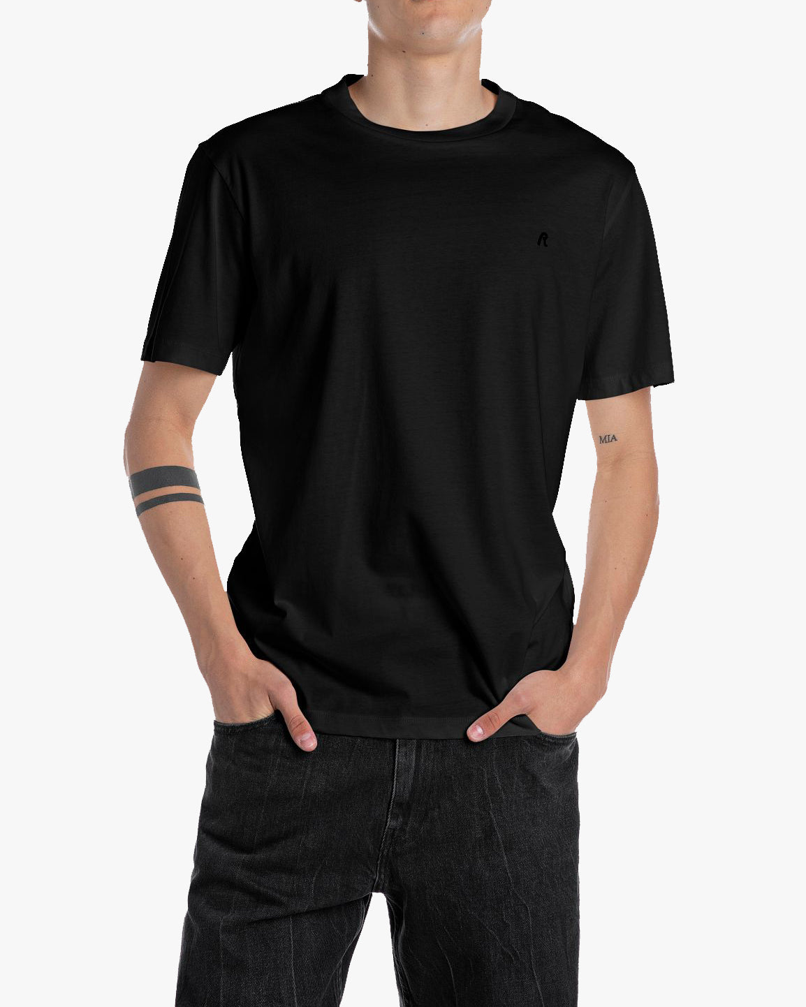 Replay Crew Neck Tee - Black | Replay T Shirts | JEANSTORE