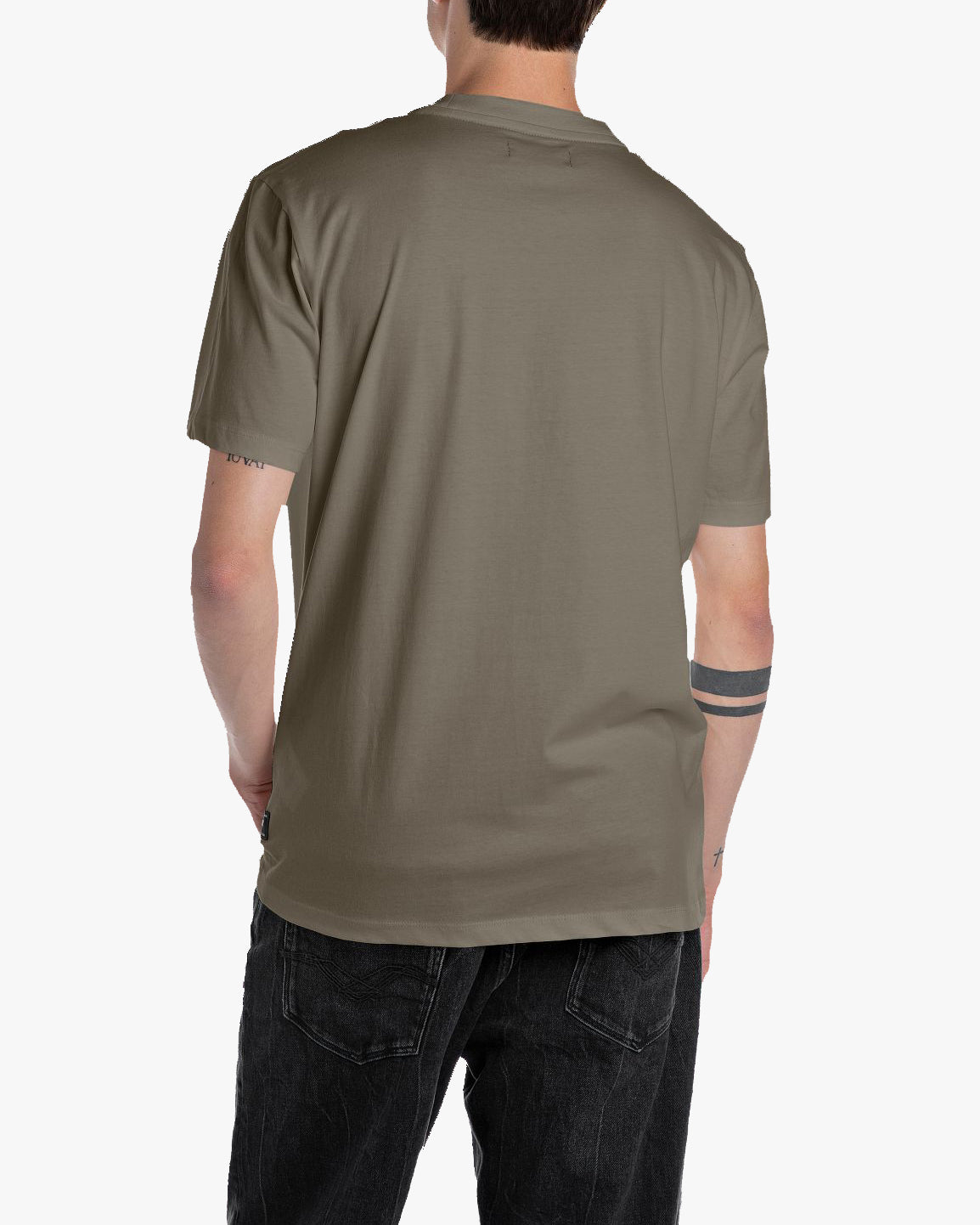 Replay Crew Neck Tee - Mud Green | Replay T Shirts | JEANSTORE
