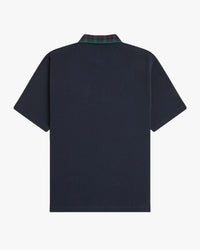 Fred Perry Tartan Collar Polo Shirt - Navy