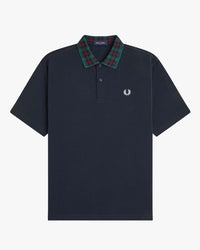 Fred Perry Tartan Collar Polo Shirt - Navy