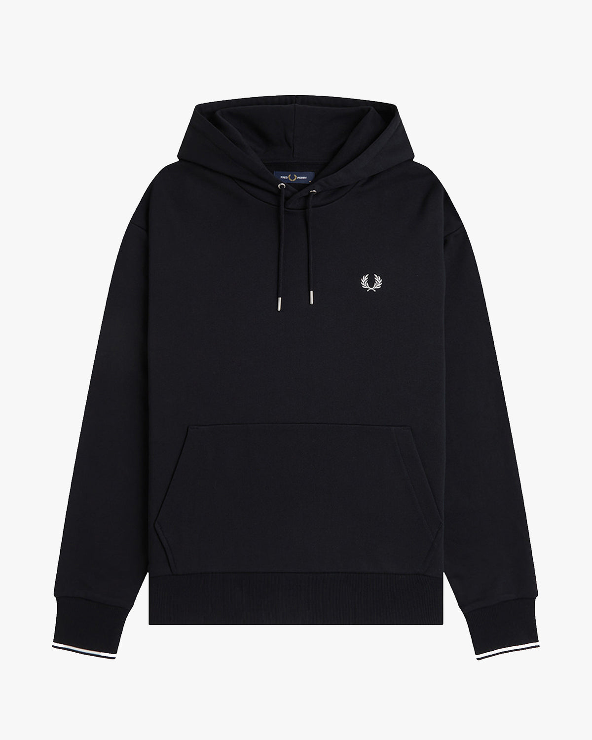 Fred Perry Tipped Hooded Sweat - Black