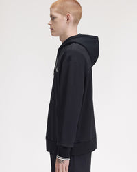 Fred Perry Tipped Hooded Sweat - Black