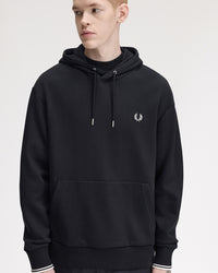 Fred Perry Tipped Hooded Sweat - Black