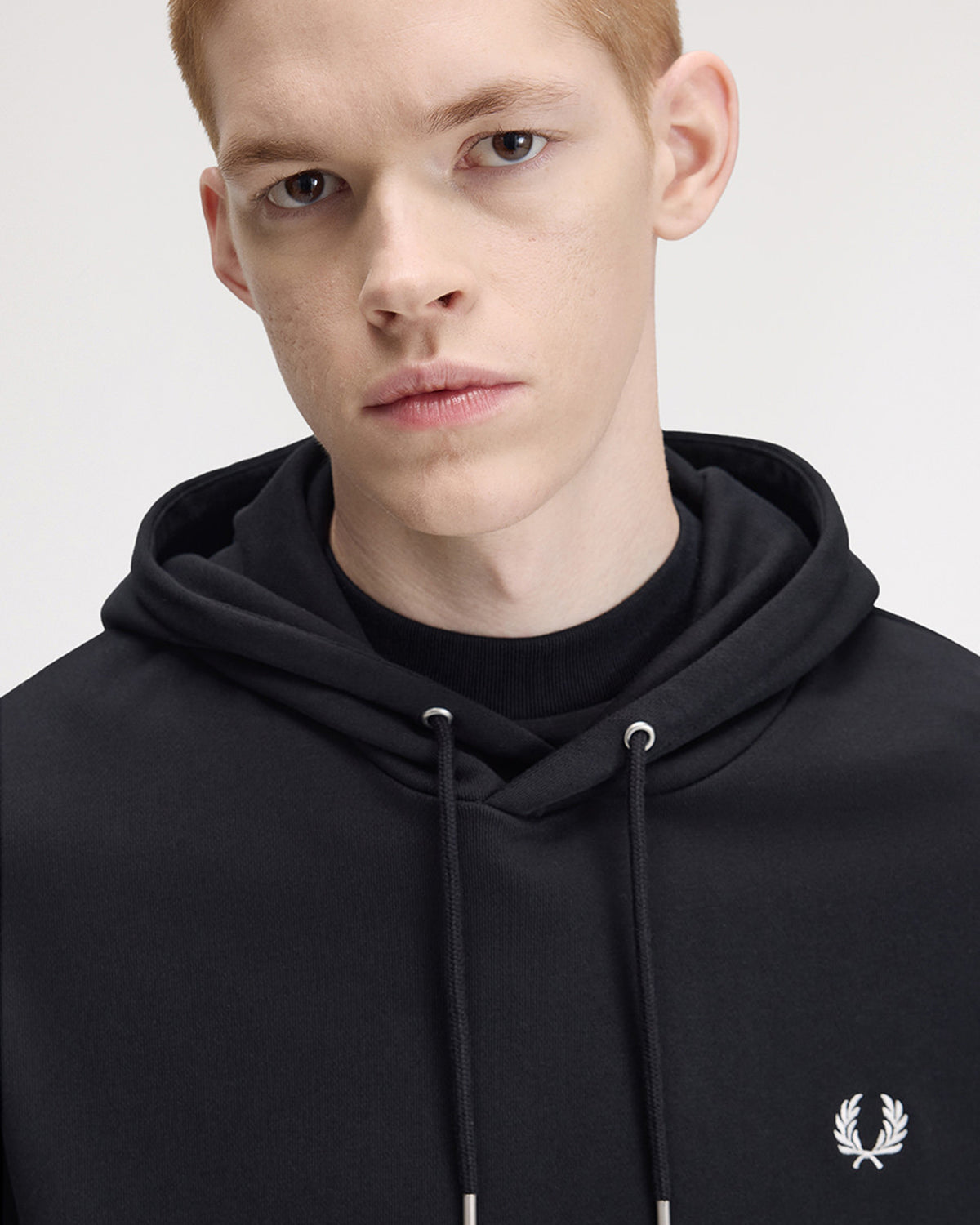 Fred Perry Tipped Hooded Sweat - Black