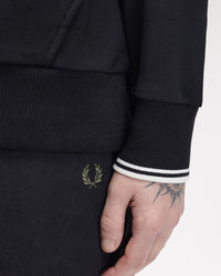 Fred Perry Tipped Hooded Sweat - Black
