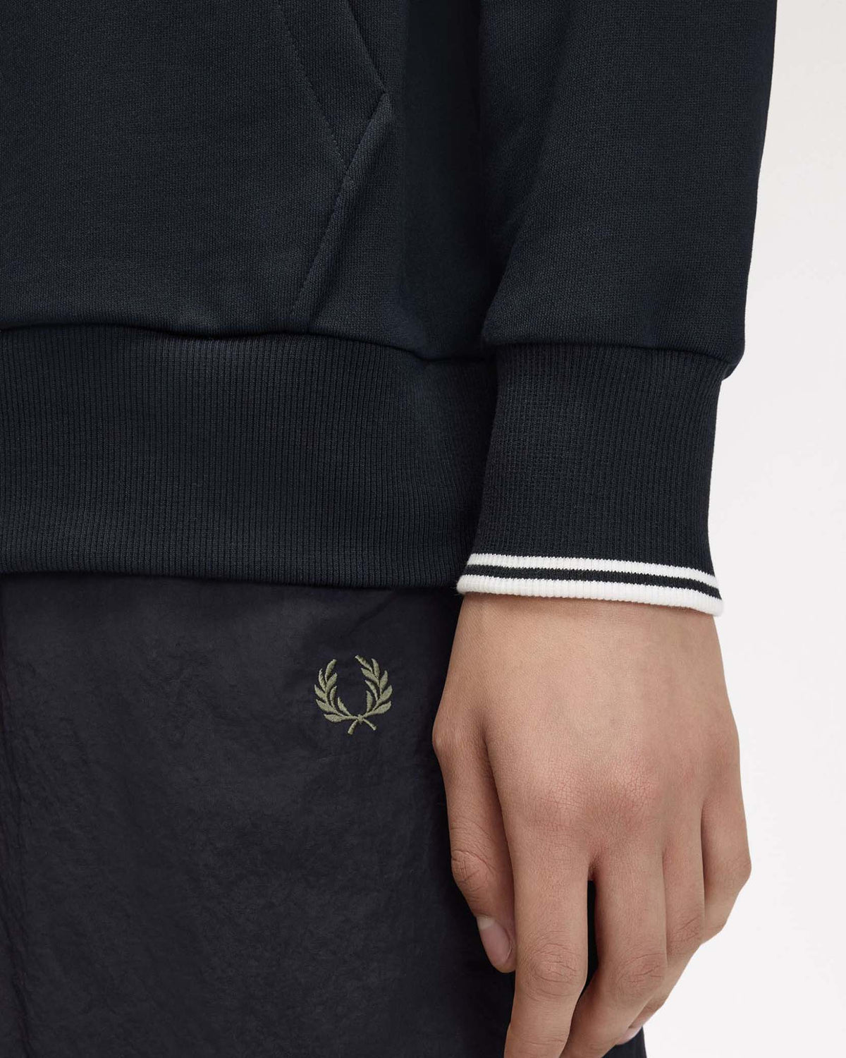 Fred Perry Tipped Hooded Sweat - Navy