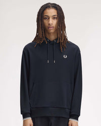 Fred Perry Tipped Hooded Sweat - Navy