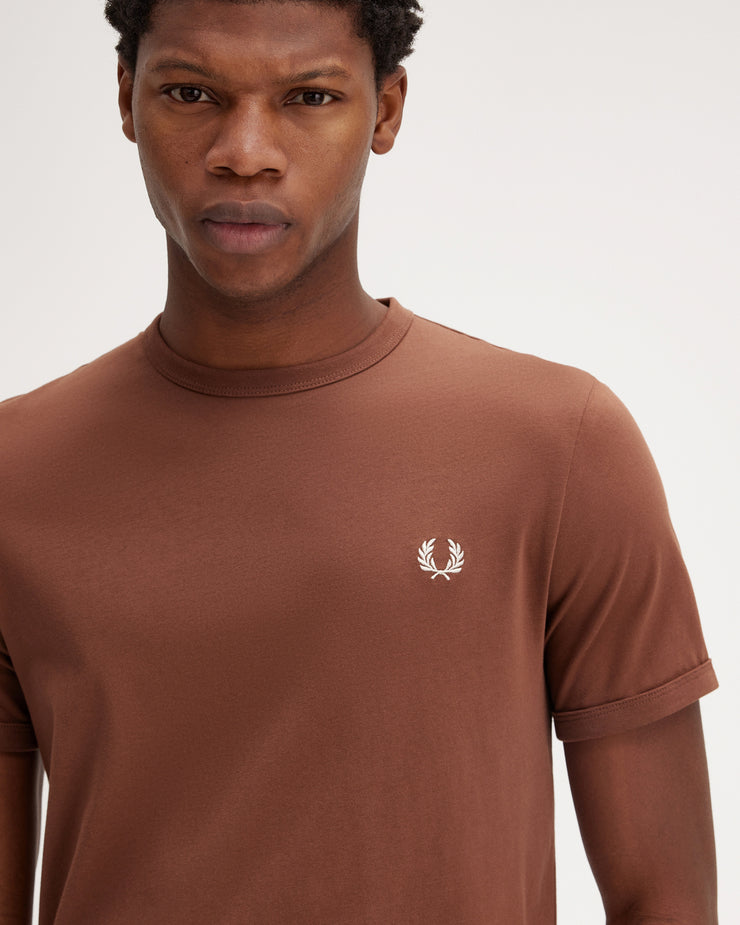 Fred Perry Ringer Tee - Whisky Brown