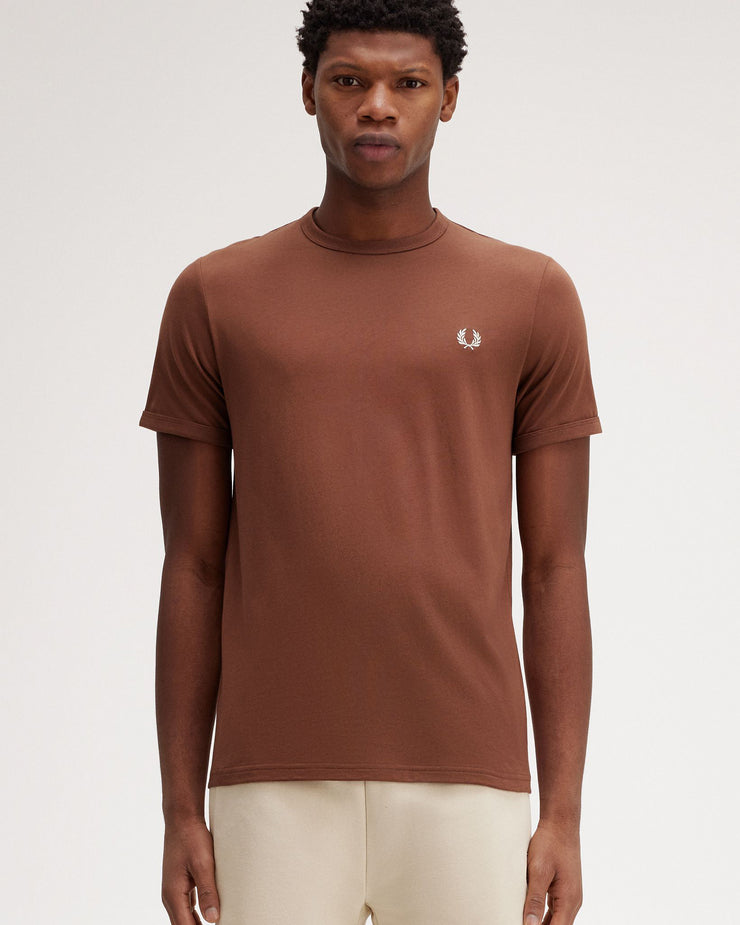 Fred Perry Ringer Tee - Whisky Brown