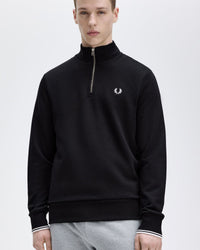 Fred Perry Half Zip Sweatshirt - Black | Fred Perry Sweaters & Knitwear | JEANSTORE
