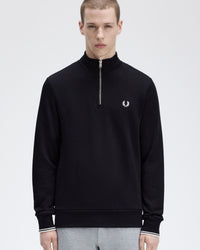 Fred Perry Half Zip Sweatshirt - Black | Fred Perry Sweaters & Knitwear | JEANSTORE