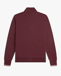 Fred Perry Half Zip Sweatshirt - Oxblood / Ecru