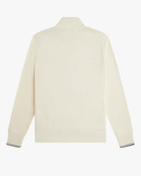 Fred Perry Half Zip Sweatshirt - Ecru / Seagrass / Dark Airforce
