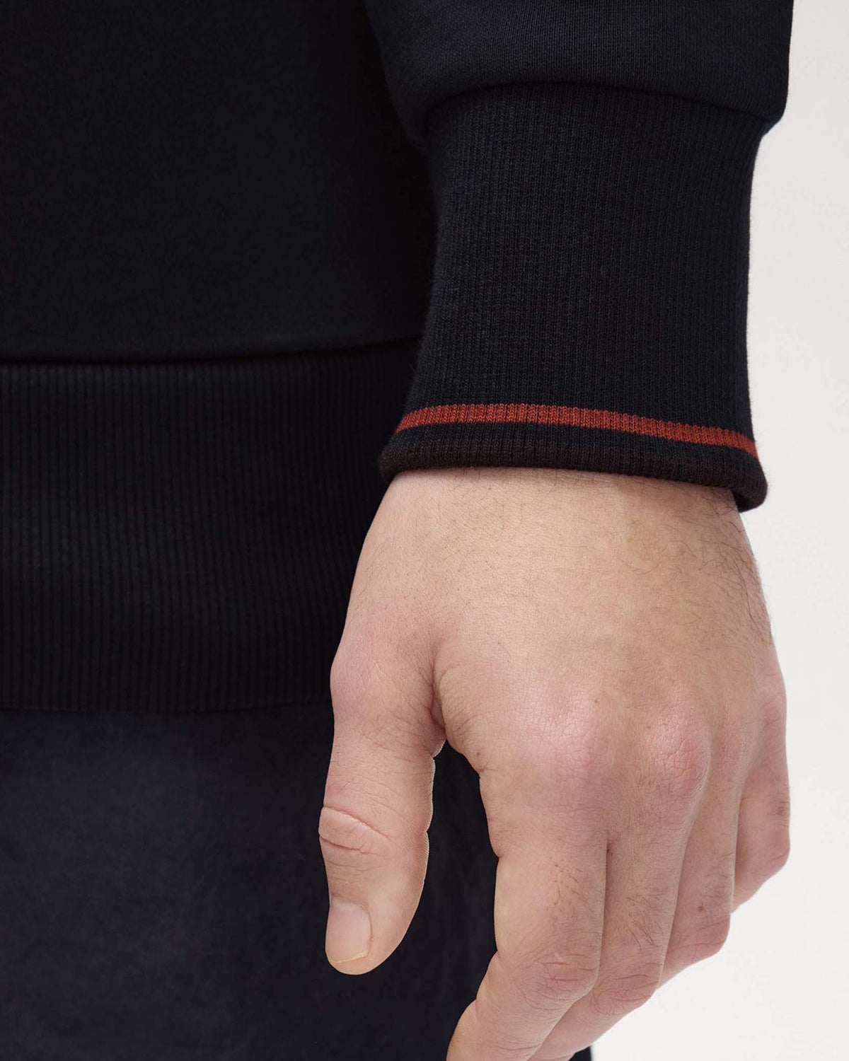 Fred Perry Half Zip Sweatshirt - Navy / Brandy / Rich Brown