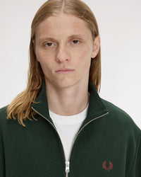 Fred Perry Half Zip Sweatshirt - Grassroots / Stockport Blue / Oxblood